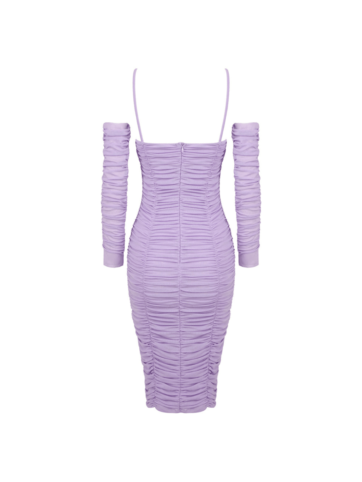 Monga İnce Çiçek Büzgülü Midi Elbise