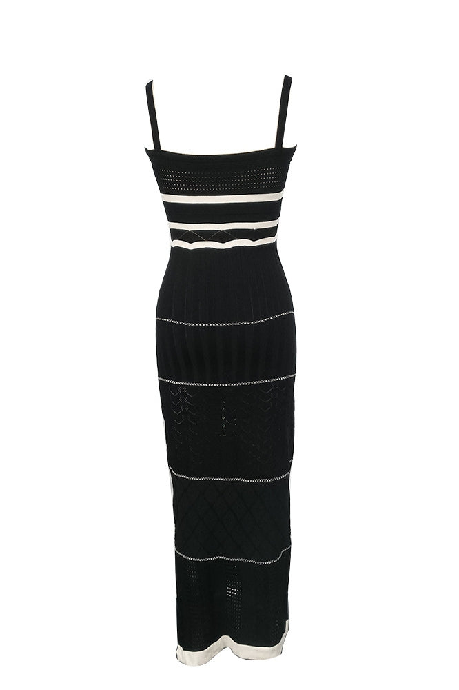 Esther Örgü Oymalı Uzun Yırtmaçlı Elbise