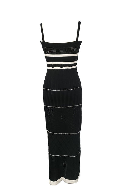 Esther Örgü Oymalı Uzun Yırtmaçlı Elbise