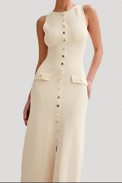 Düz Renk Örme Elbise