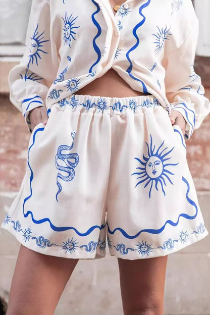 Soleil Baskılı Kısa Takım