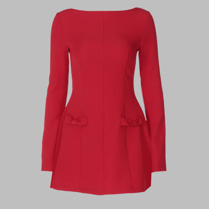 Pembe - Düz Mini Elbise