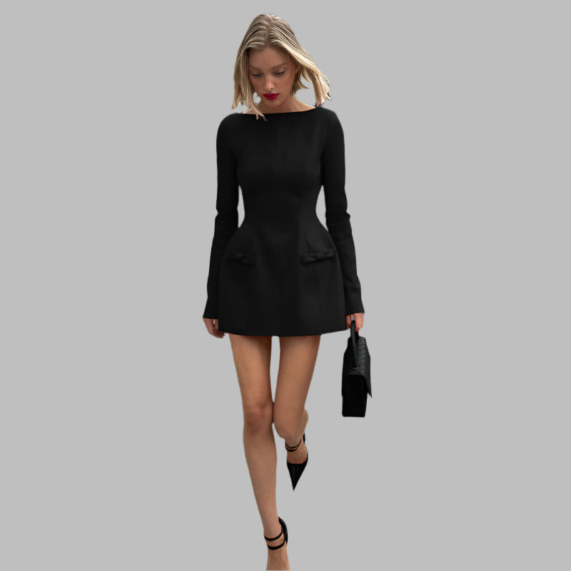 Pembe - Düz Mini Elbise