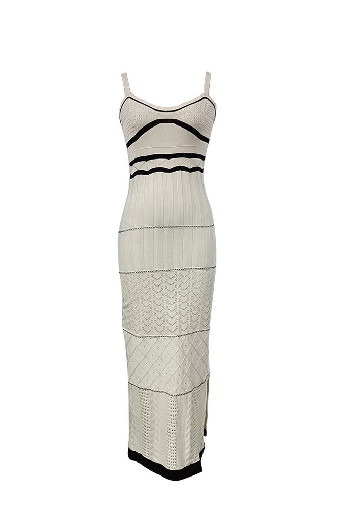 Esther Örgü Oymalı Uzun Yırtmaçlı Elbise