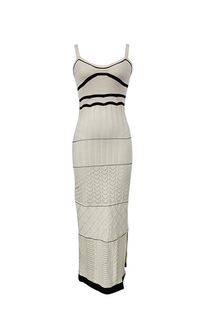 Esther Örgü Oymalı Uzun Yırtmaçlı Elbise