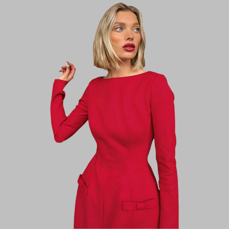 Pembe - Düz Mini Elbise