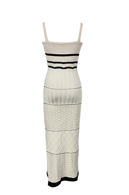 Esther Örgü Oymalı Uzun Yırtmaçlı Elbise