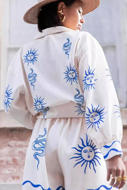 Soleil Baskılı Kısa Takım