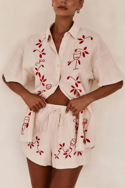 Bol Lastikli Şort Takım