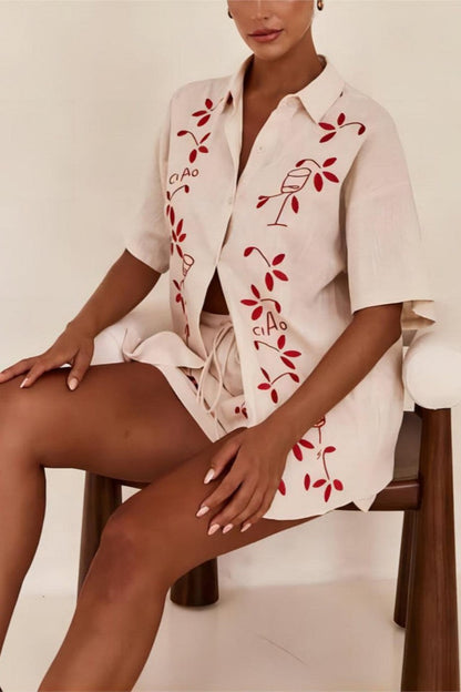 Bol Lastikli Şort Takım