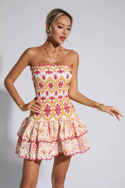 Biberiye Volanlı Mini Elbise