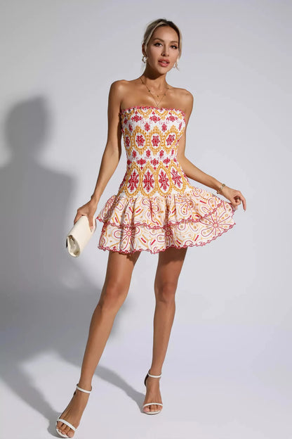 Biberiye Volanlı Mini Elbise