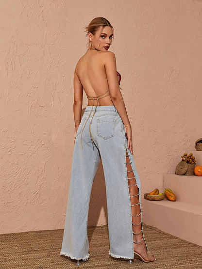 Tosca Deniz Yıldızı Metal Zincirli Üst Kırmızı