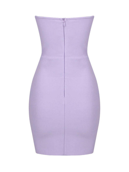 Zander Askısız Leylak Kesik Bandaj Elbise