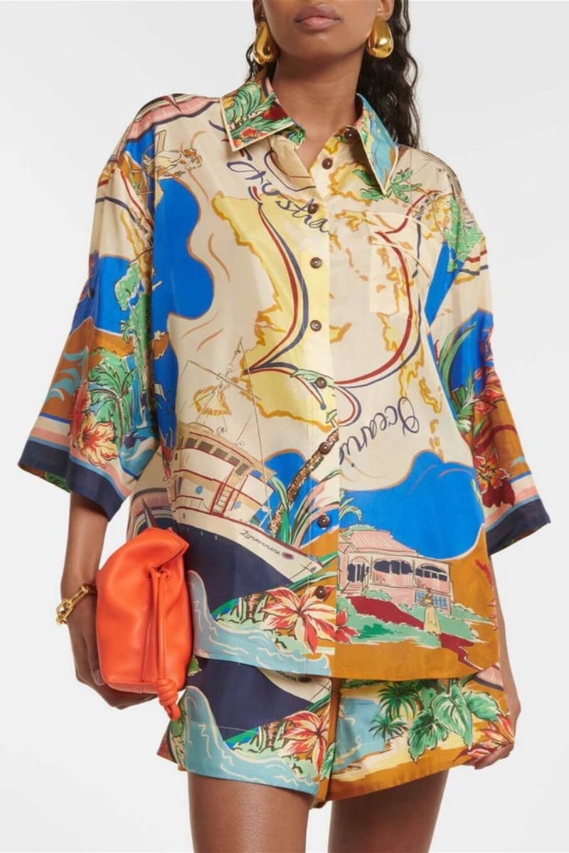 Benzersiz Baskılı Bel Şort İkili Takım