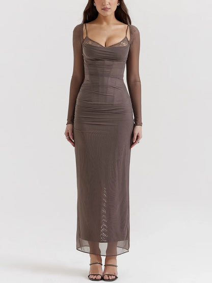 Zarif Uzun Kollu Elbise