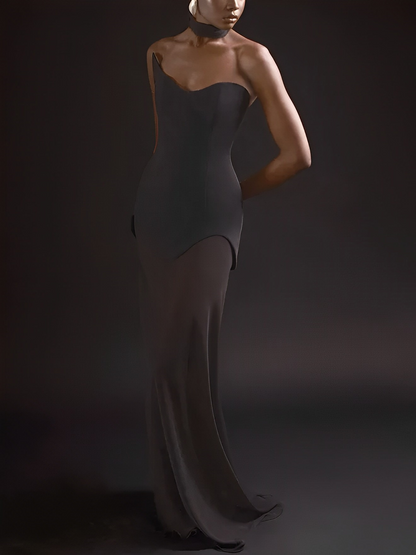 Tek Omuzlu Zarif Korse Elbise