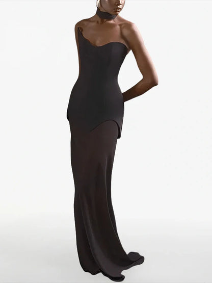 Tek Omuzlu Zarif Korse Elbise