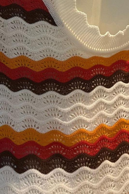 Calista Dokuma Zigzag Sırtı Açık Uzun Örgü Elbise