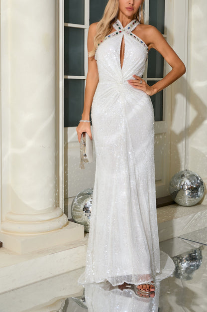 Vira Beyaz Maksi Elbise