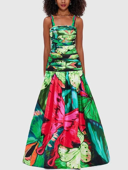 Zarif Puantiyeli Retro Volanlı İki Parçalı Takım