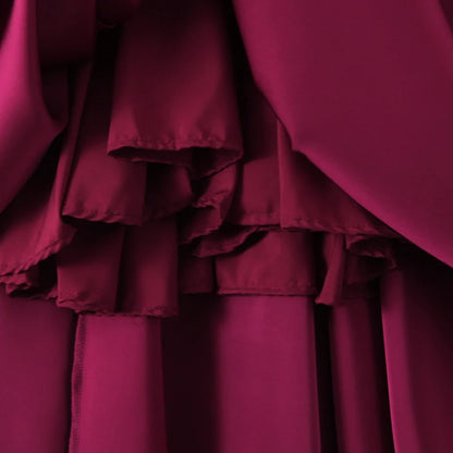 Macenta Kalp Yaka Elbise