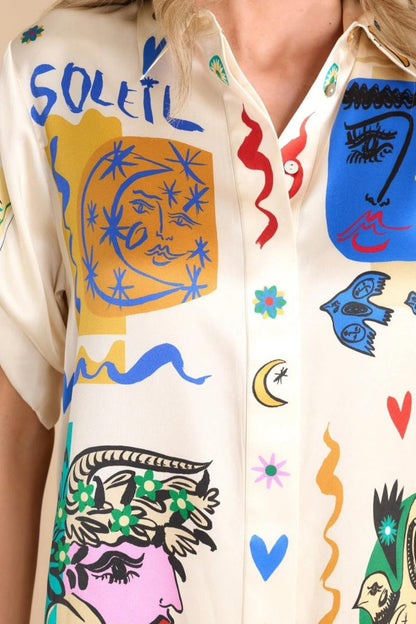 Büyük Beden Filişi Desenli Gömlek Pantolon Takımı