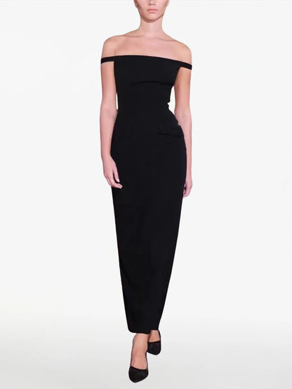 Şık Sırtı Açık Tek Omuzlu Elbise