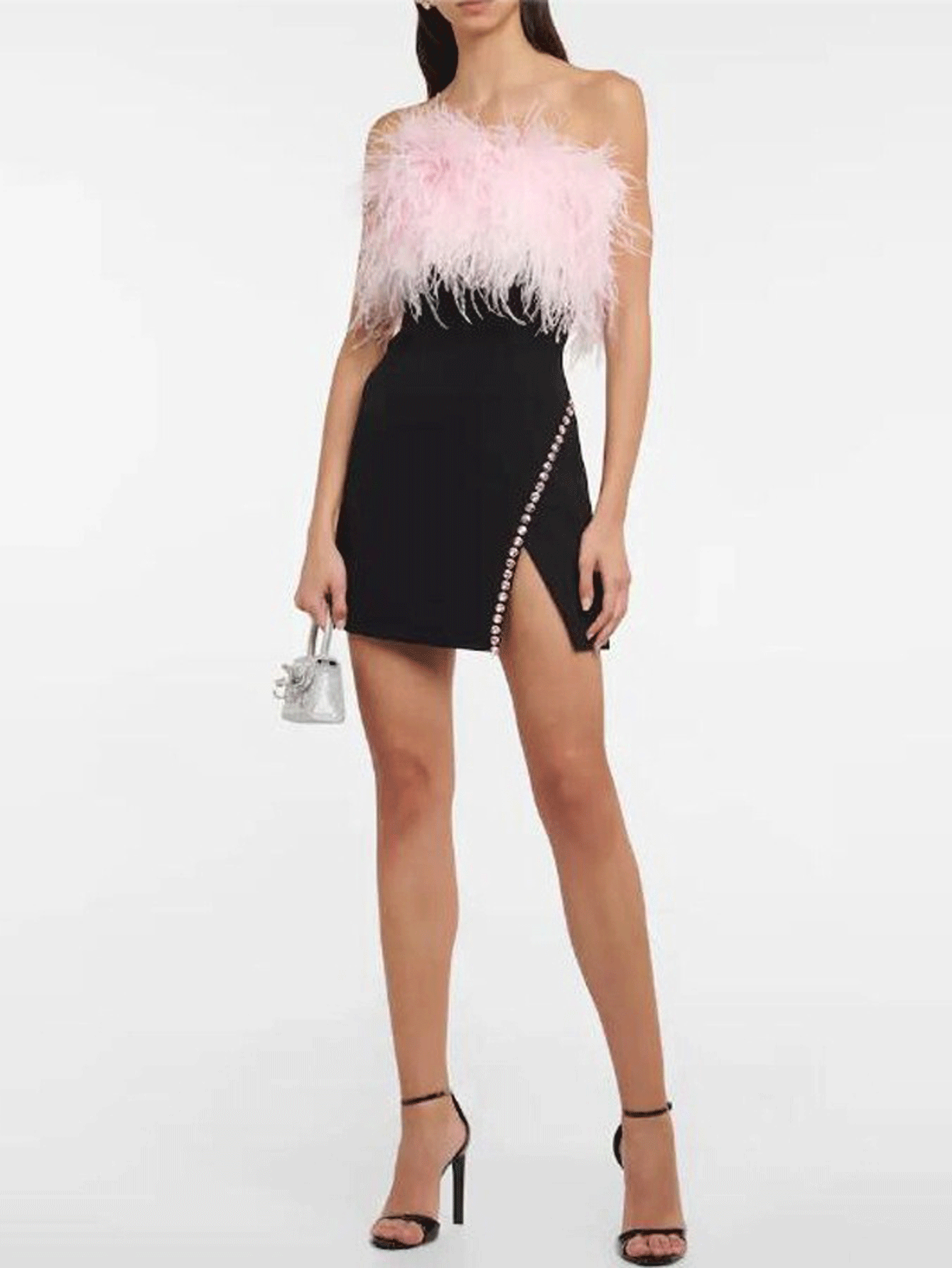 Tüy İşlemeli Parti Elbisesi