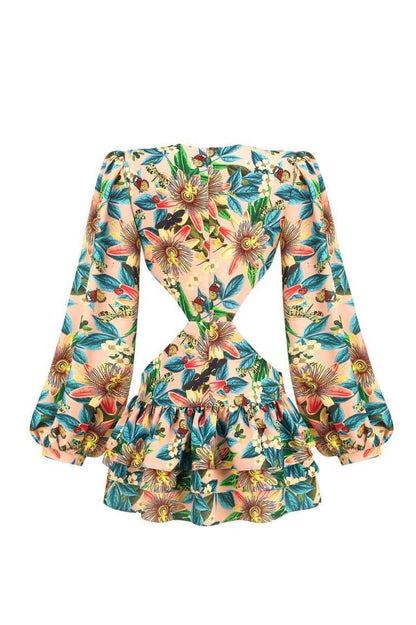 Edana Dekolteli Katmanlı Mini Elbise