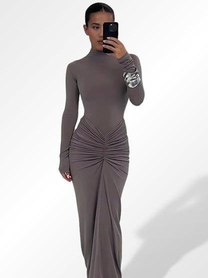 Tamara-Zarif Pileli Uzun Elbise