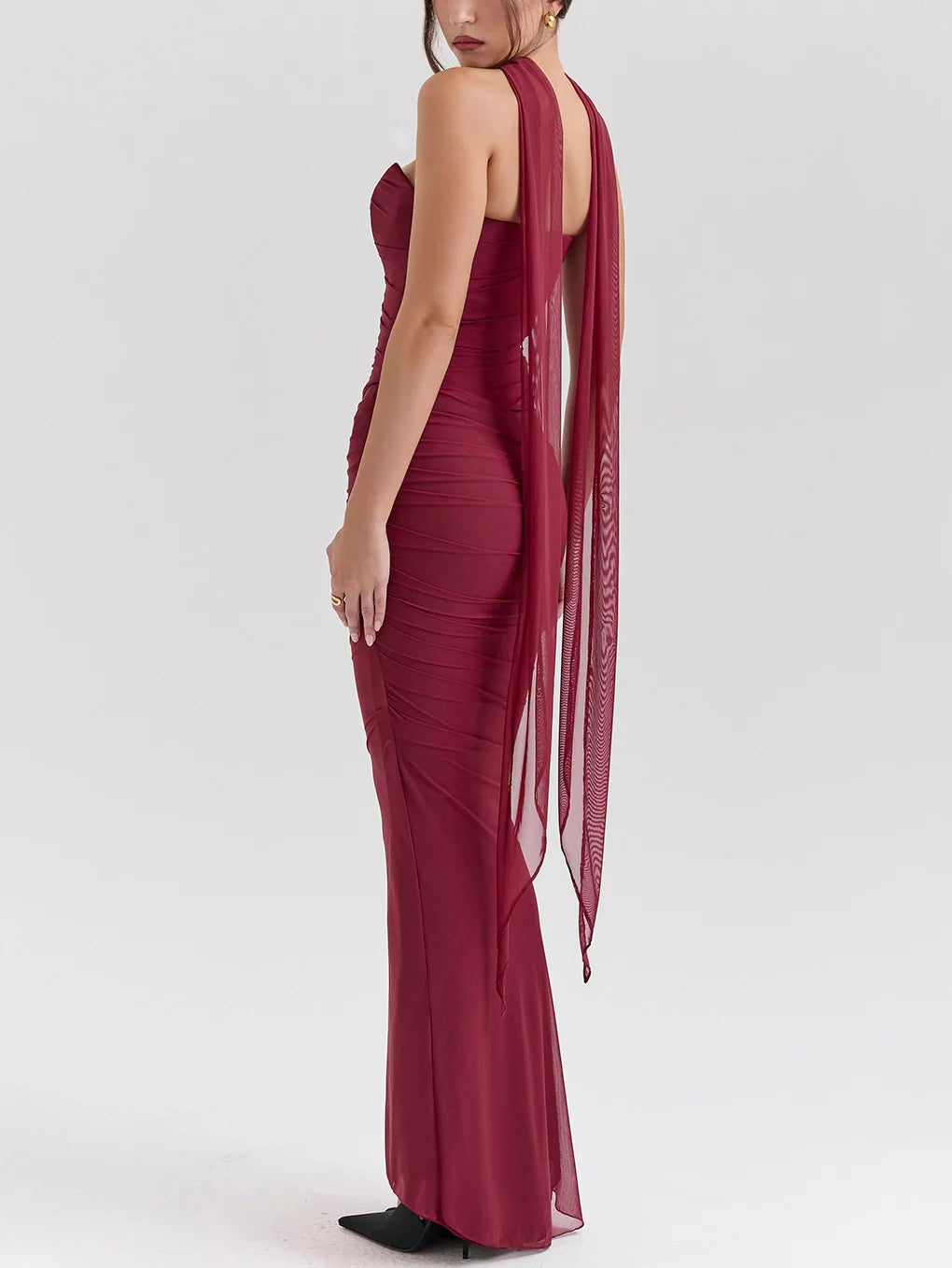 Boyunluklu Ve Maksi Etekli Straplez Korse Üstü Seti