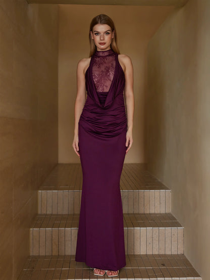 Muhteşem Dantel Vurgulu Gece Elbisesi