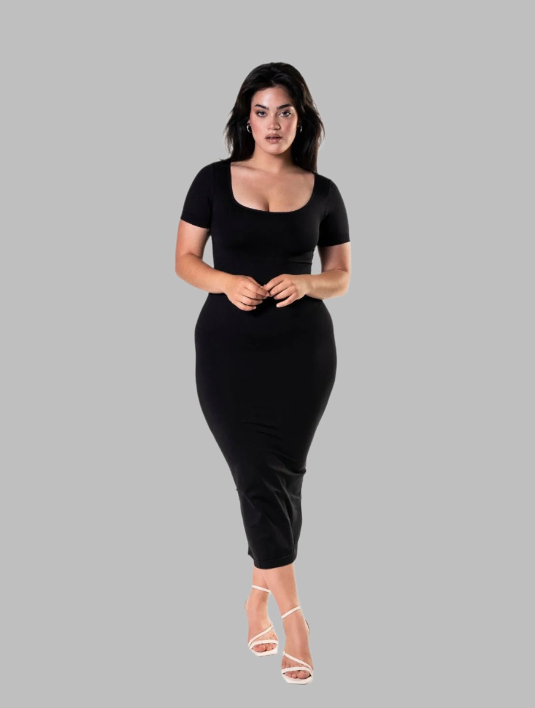 Nancy - Vücuda Oturan Şekillendirici Midi Elbise