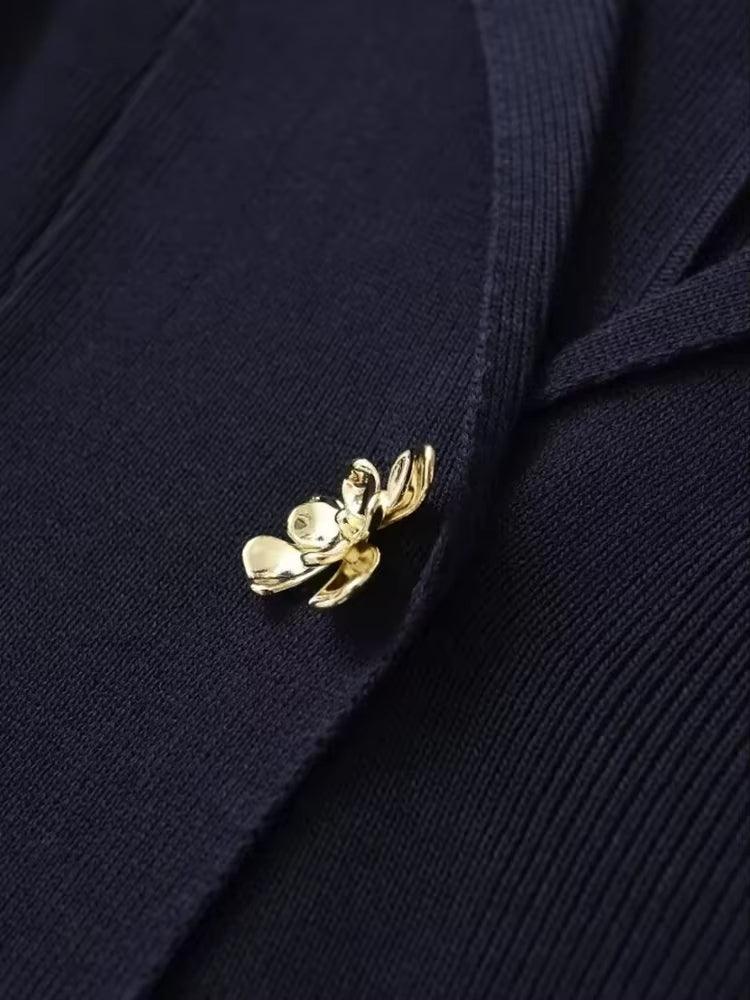 Leo -Metal Düğmeli Kazak