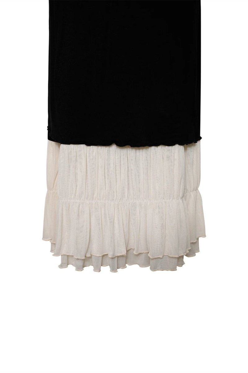 Irene V Yakalı Dantel Süslü Uzun Elbise