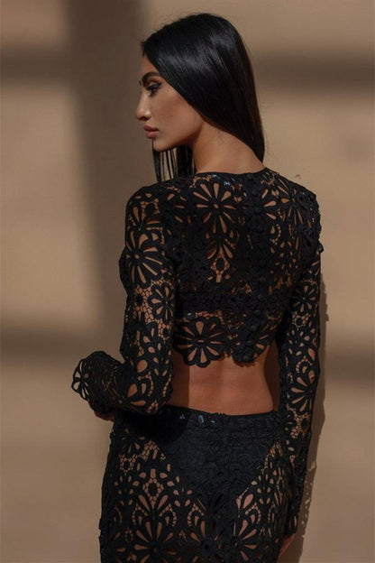 Lena Çiçekli Oyuklu Takım