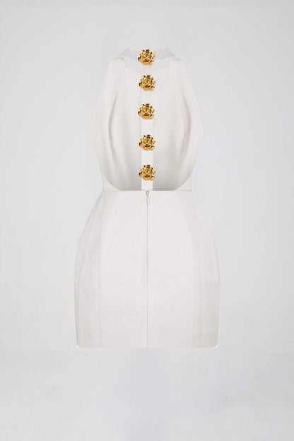 Rebecca Halter Sırtı Açık Mini Elbise